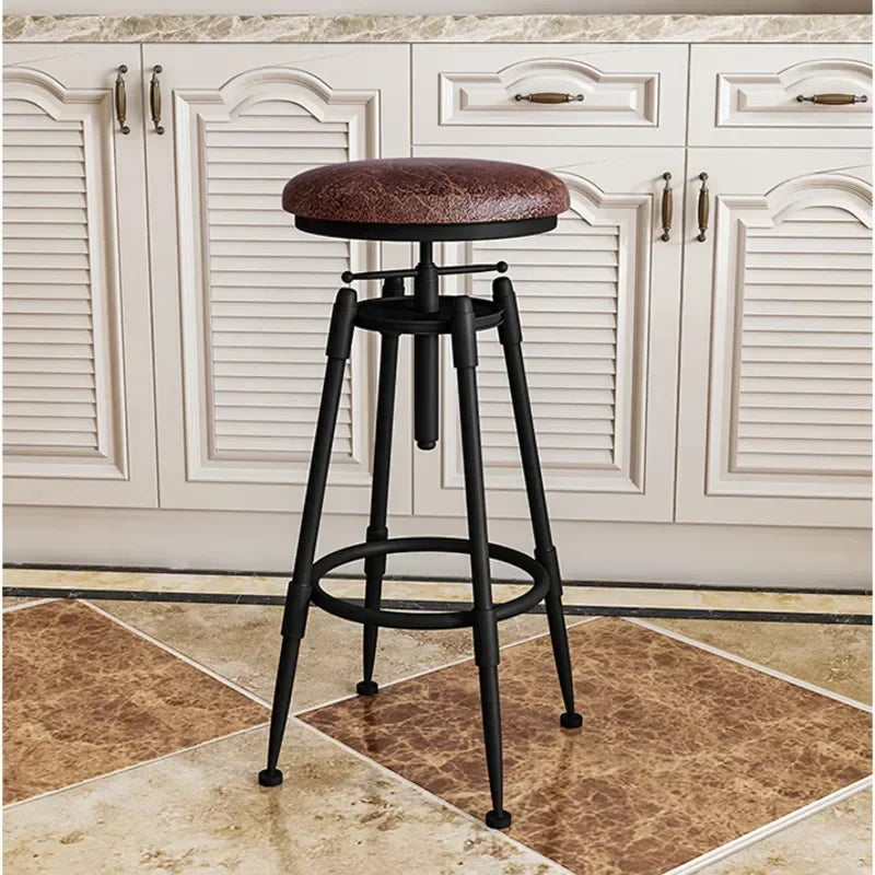 Tabouret comptoir industriel vintage fond meuble