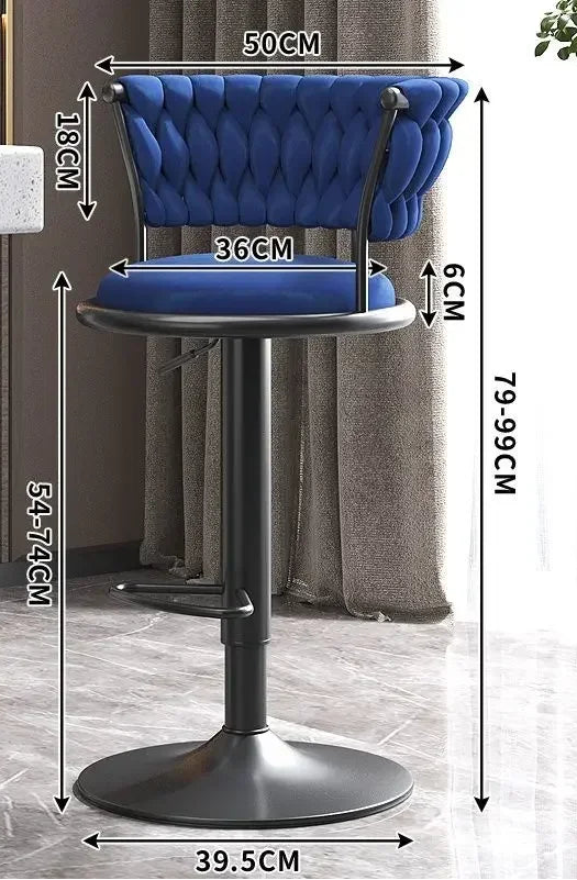 Tabouret de bar vintage bleu