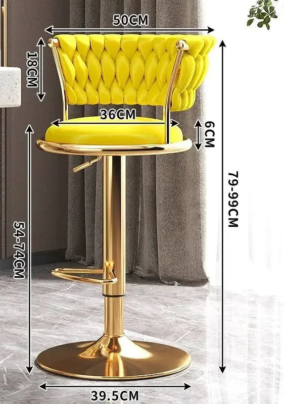 Tabouret de bar vintage jaune