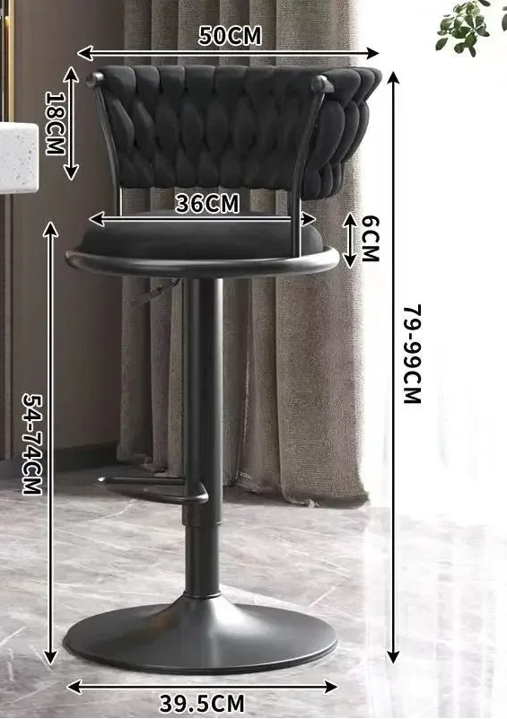 Tabouret de bar vintage noir noir