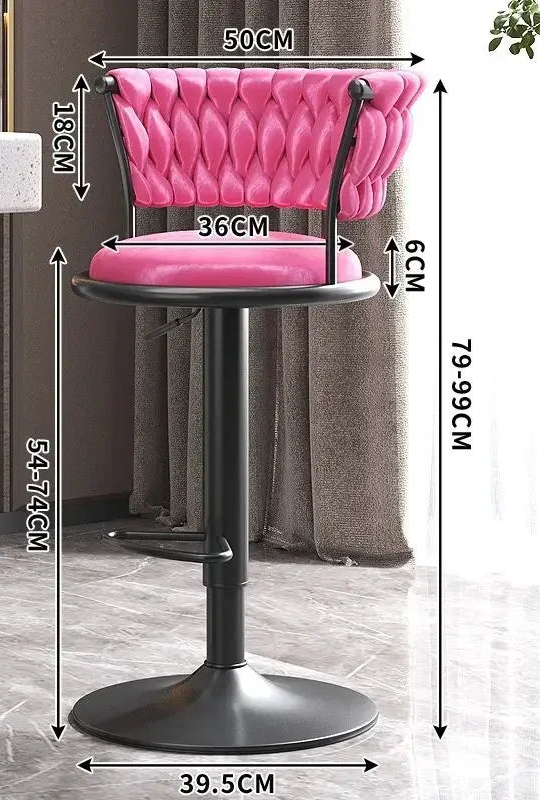 Tabouret de bar vintage rose noir
