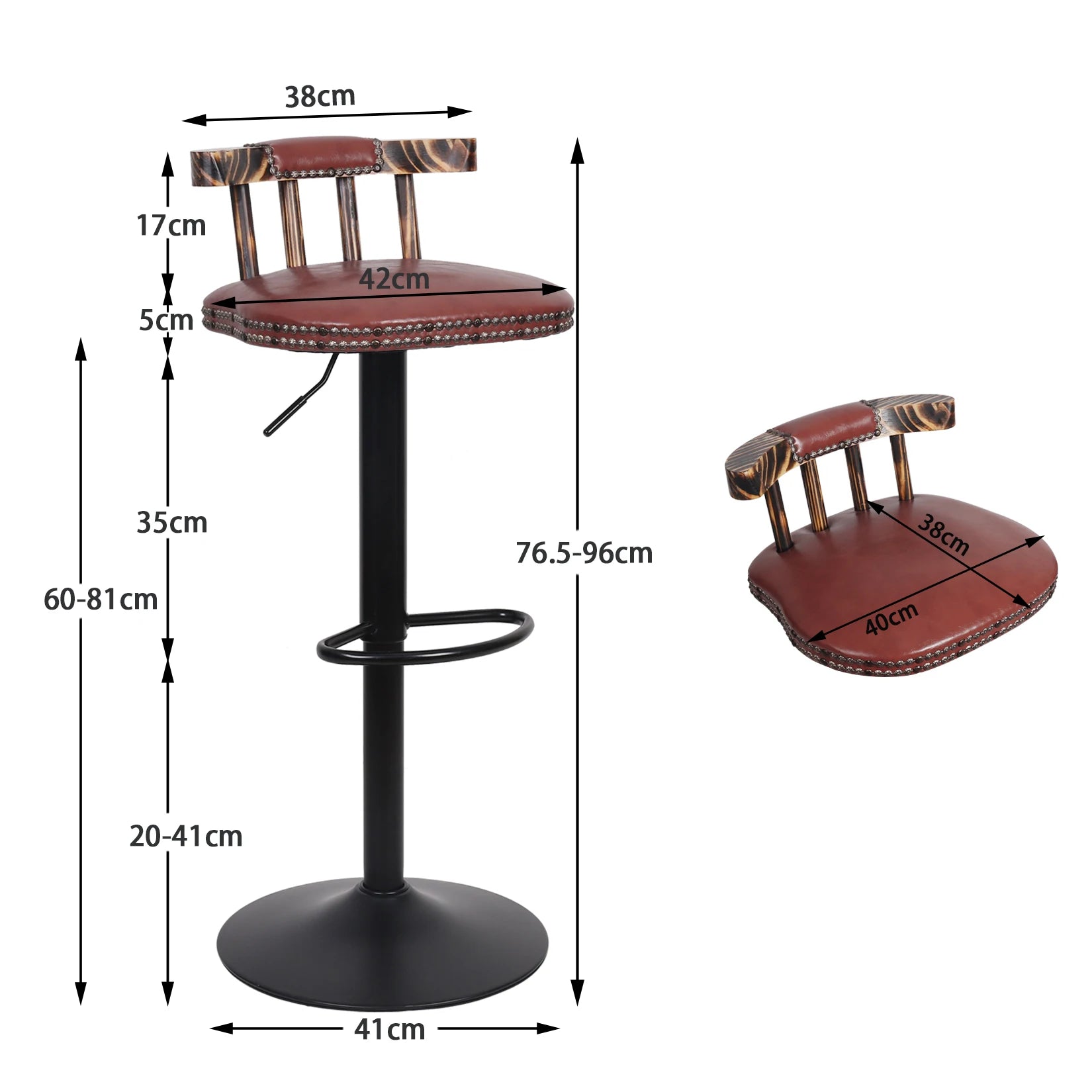 Tabouret industriel vintage taille