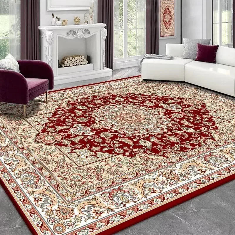 Tapis vintage rouge jaune