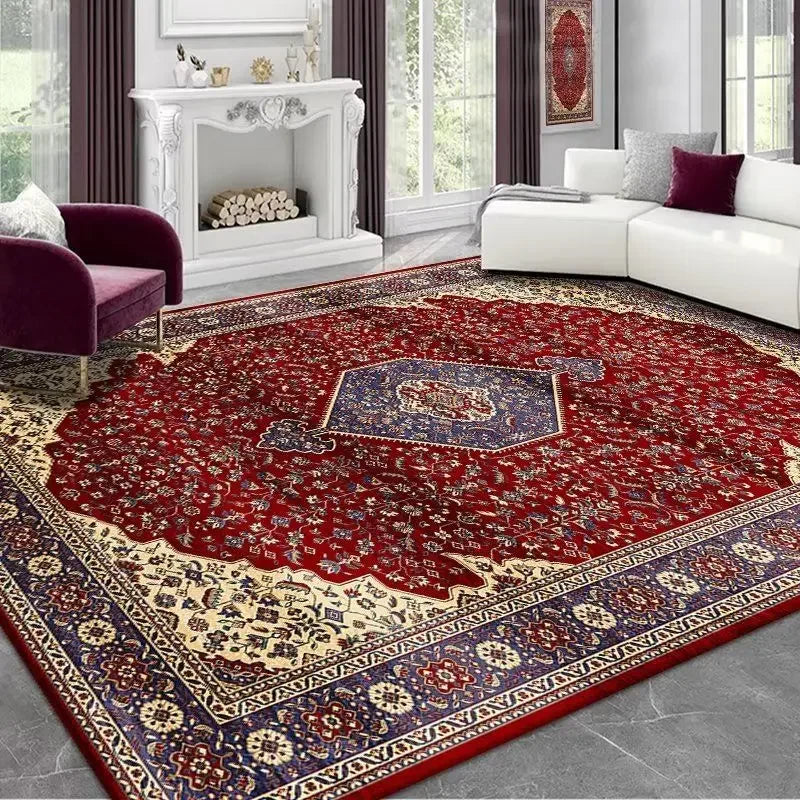 Tapis vintage rouge violet