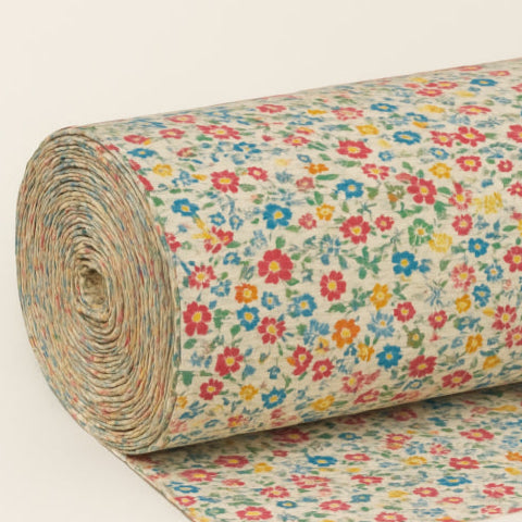 Tissu fleur vintage fond blanc