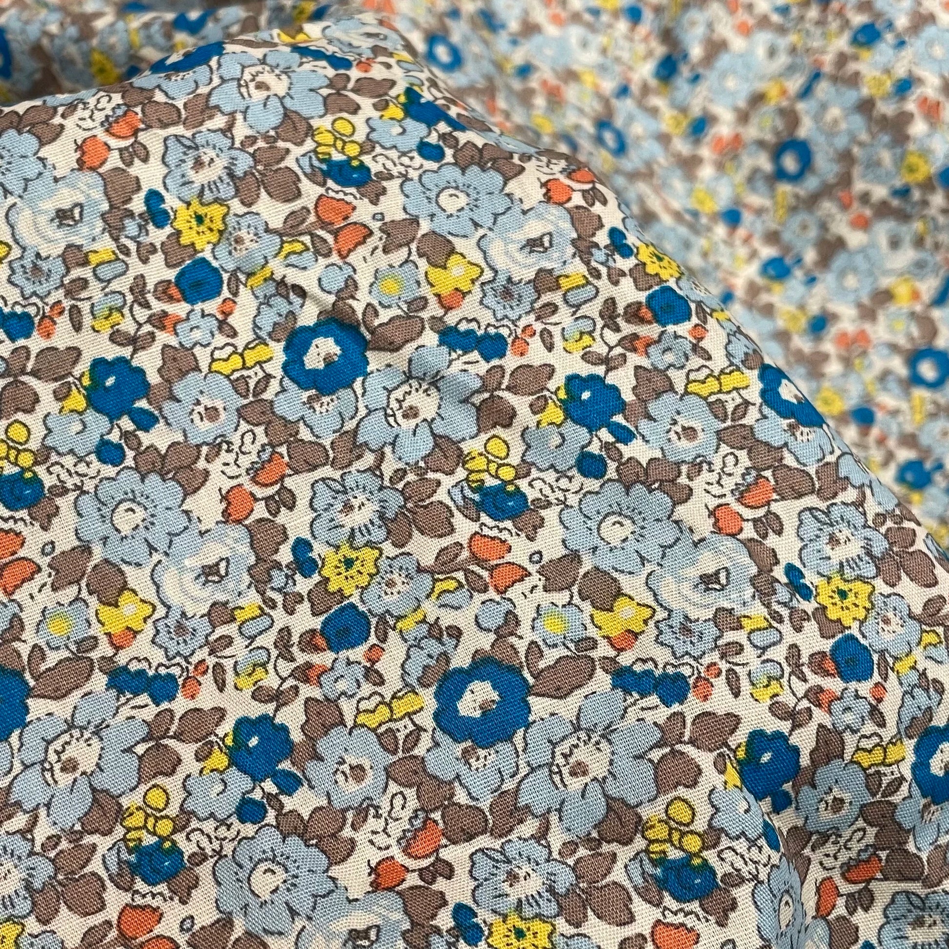 Tissu fleur vintage jaune