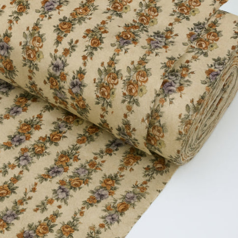 Tissu vintage annee 70 roulon beige