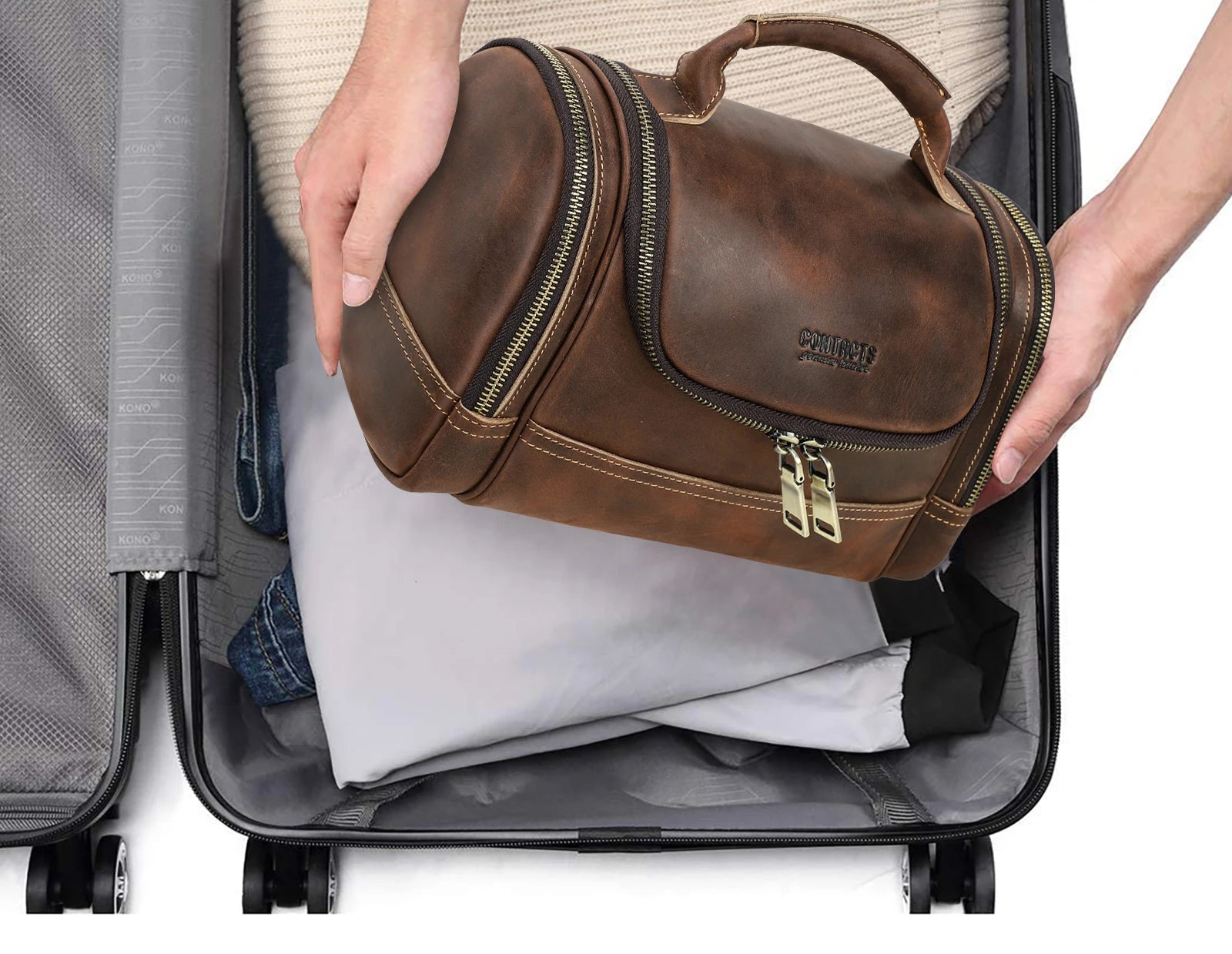 Trousse fourre tout vintage mains 