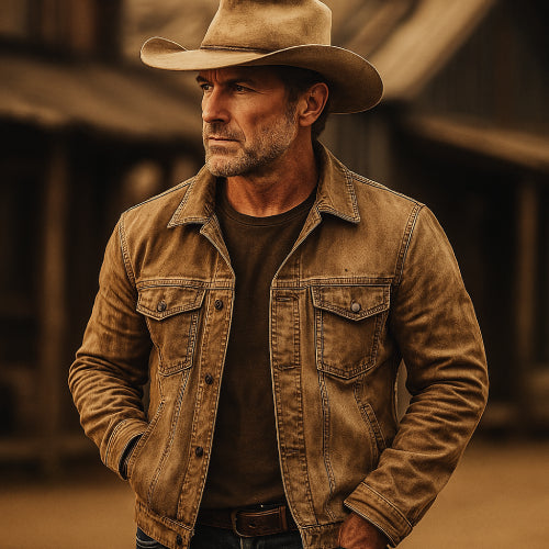 Veste Cow-Boy vintage chapeau 