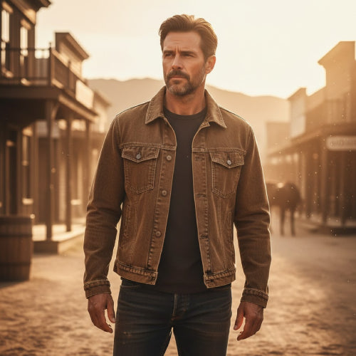 Veste Cow-Boy vintage marron clair 