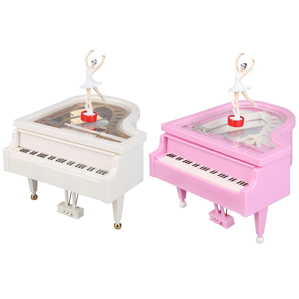 boite à musique danseuse vintage blanc et rose