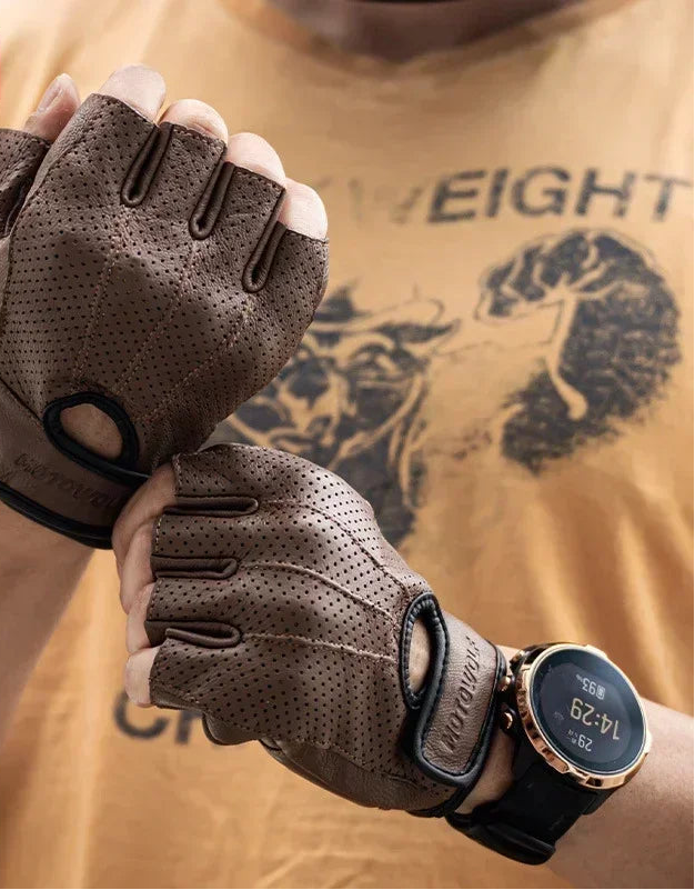 gants moto vintage d’été montre