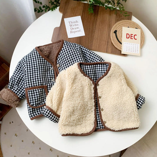 gilet enfant plaid vintage