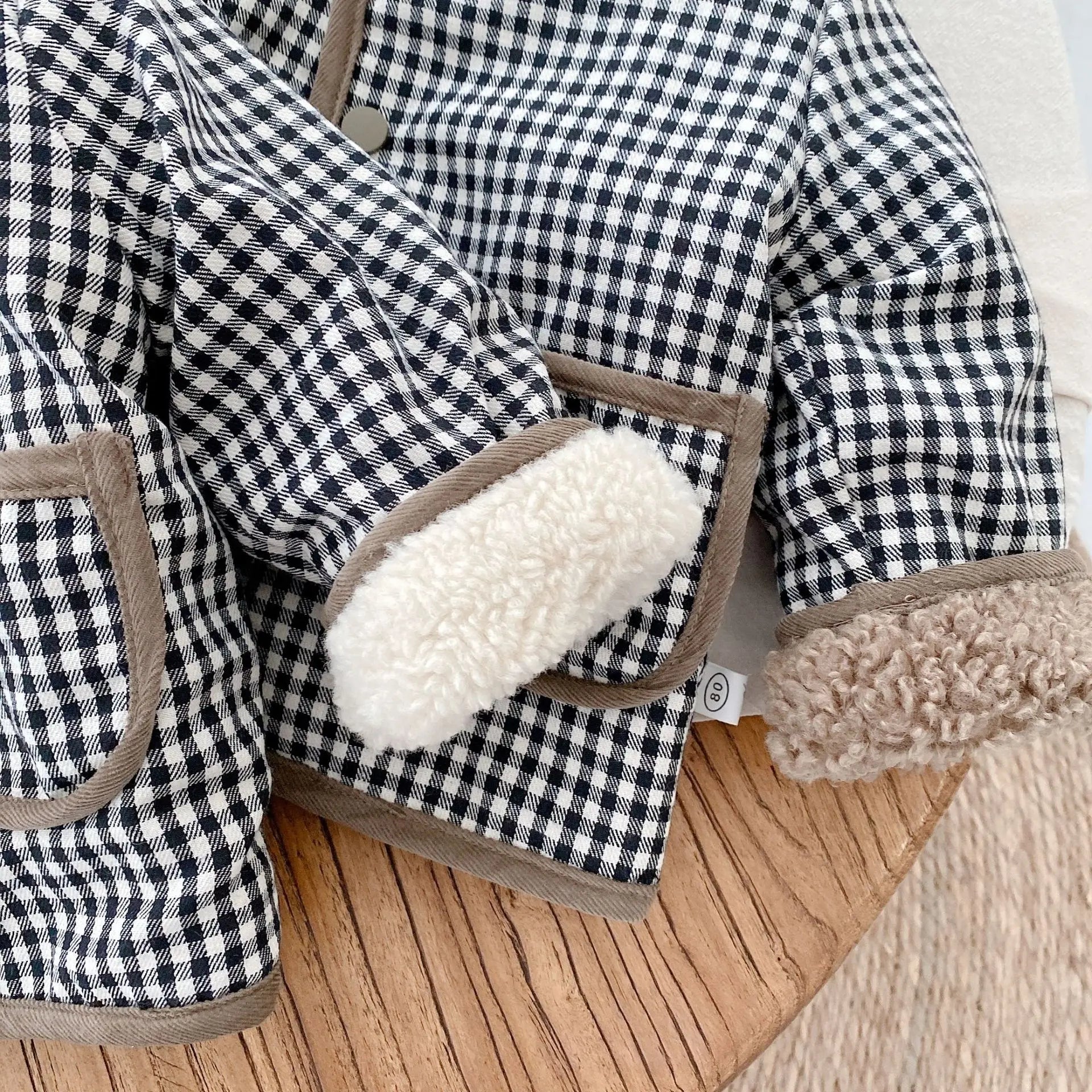 gilet enfant plaid vintage manche