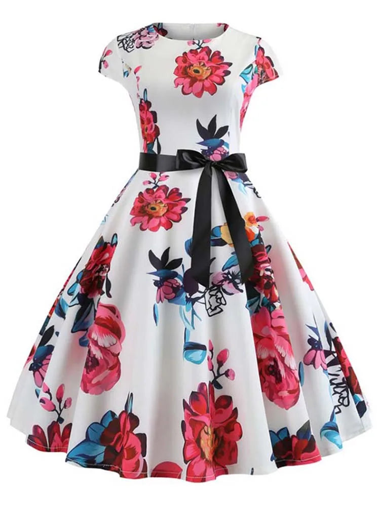 robe année 60 vintage blanc rétro