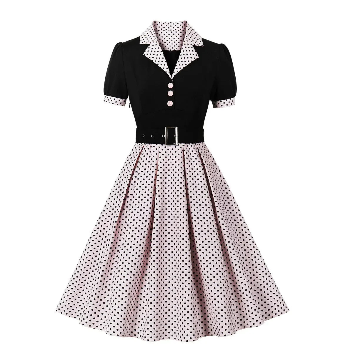 robe vintage petit pois blanc