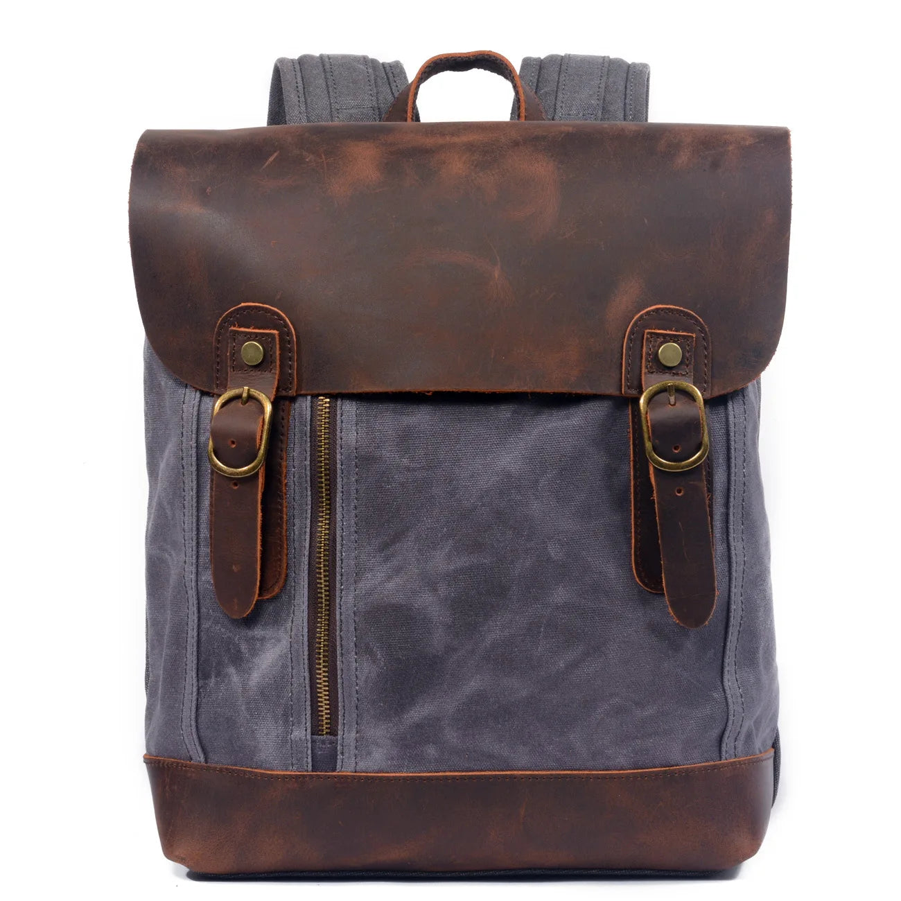 sac à dos en cuir vintage bleu