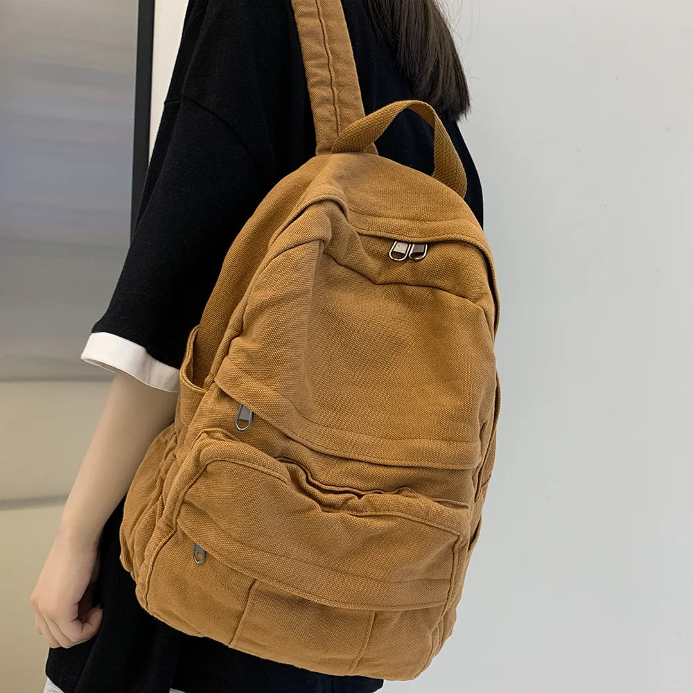 sac à dos en tissu vintage beige