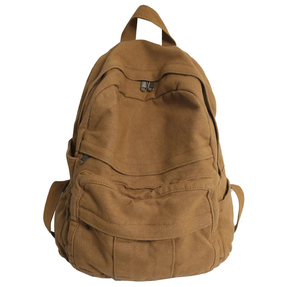 sac à dos en tissu vintage marron