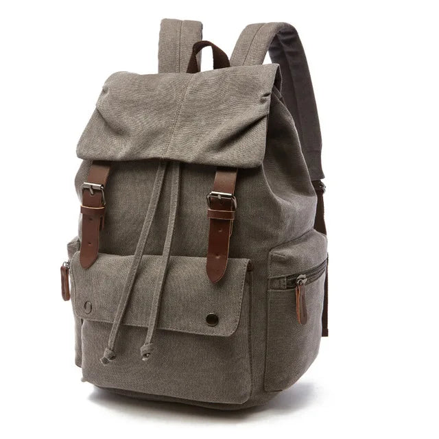 sac à dos vintage en tissu gris