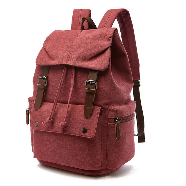 sac à dos vintage en tissu rouge