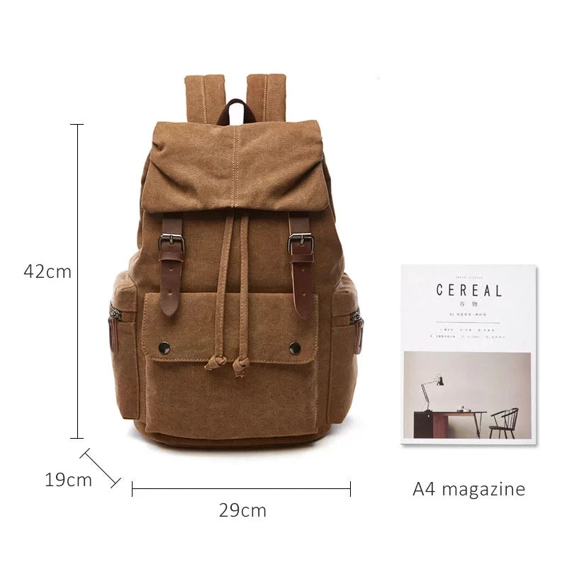 sac à dos vintage en tissu taille